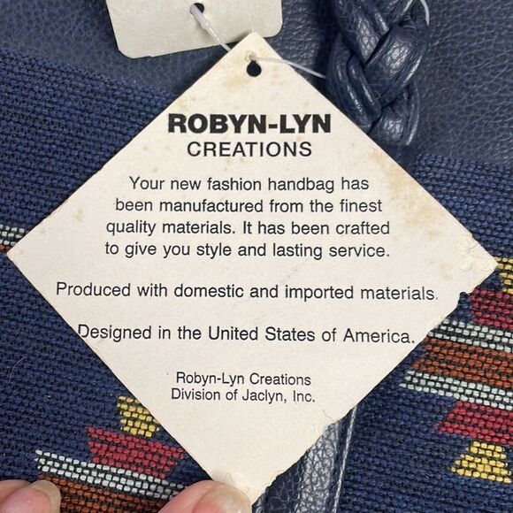 Robert-Lyn Creations Tapestry Handbag, Blue with Southwestern Design, NWT - Picture 7 of 7